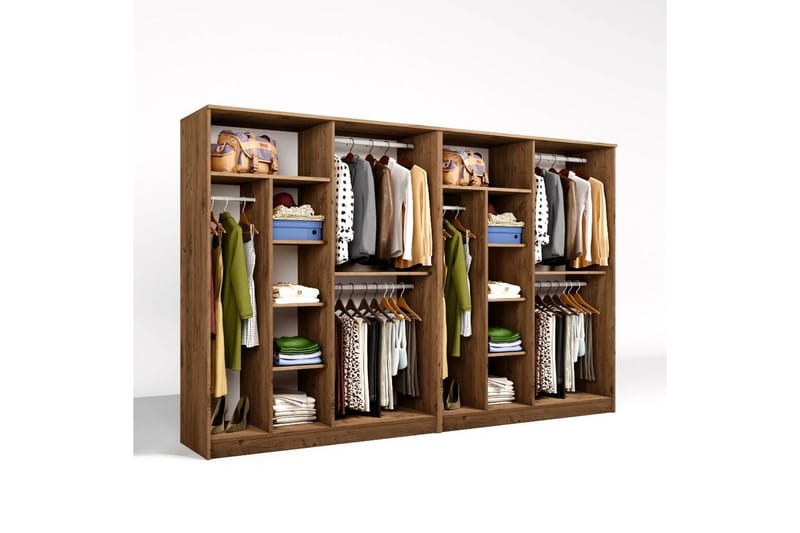 Olera Garderobe 280x180 cm - Natur - Oppbevaring - Klesoppbevaring - Garderober & garderobesystem
