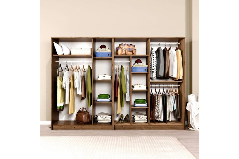 Olera Garderobe 280x180 cm - Natur - Oppbevaring - Klesoppbevaring - Garderober & garderobesystem