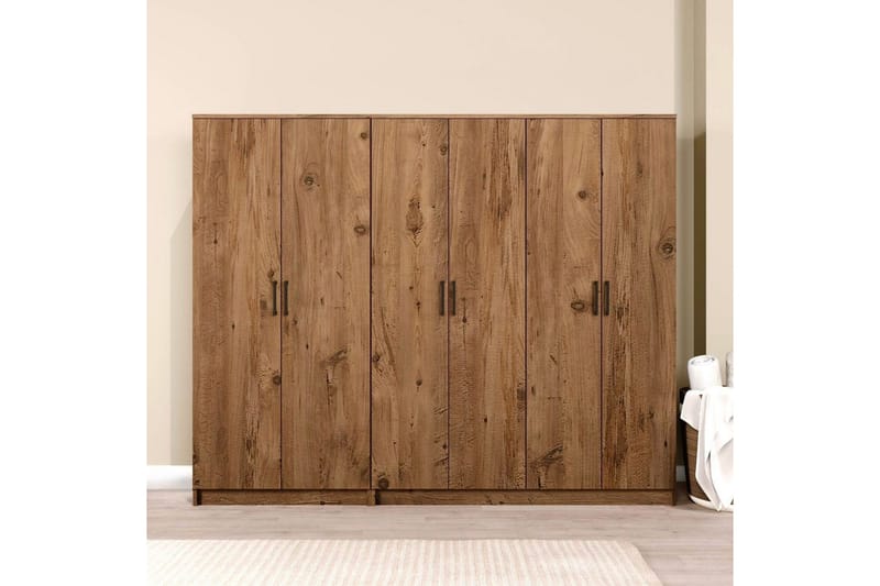 Olera Garderobeskap 220 cm i Lyst Tre - Natur - Oppbevaring - Klesoppbevaring - Garderober & garderobesystem