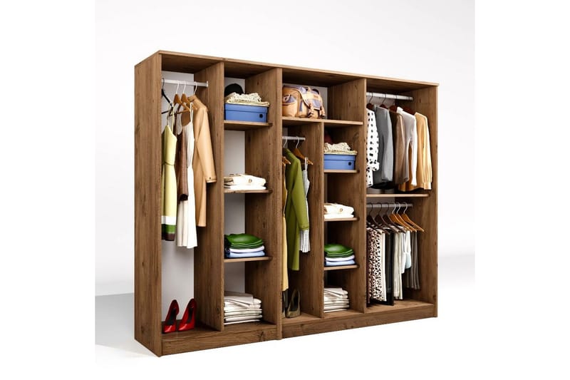 Olera Garderobeskap 220 cm i Lyst Tre - Natur - Oppbevaring - Klesoppbevaring - Garderober & garderobesystem