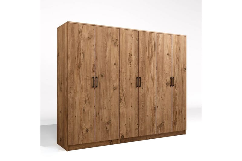 Olera Garderobeskap 220 cm i Lyst Tre, Natur