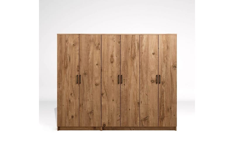 Olera Garderobeskap 220 cm i Lyst Tre - Natur - Oppbevaring - Klesoppbevaring - Garderober & garderobesystem