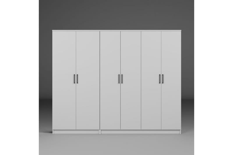 Olera Garderobeskap 220 cm i Malt Tre - Hvit - Oppbevaring - Klesoppbevaring - Garderober & garderobesystem