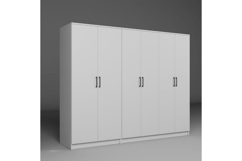 Olera Garderobeskap 220 cm i Malt Tre - Hvit - Oppbevaring - Klesoppbevaring - Garderober & garderobesystem