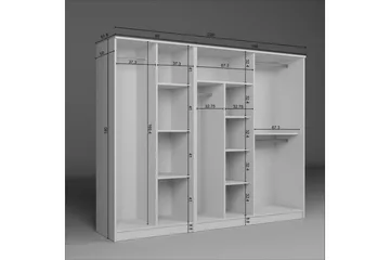 Olera Garderobeskap 220 cm i Malt Tre - Hvit - Oppbevaring - Klesoppbevaring - Garderober & garderobesystem