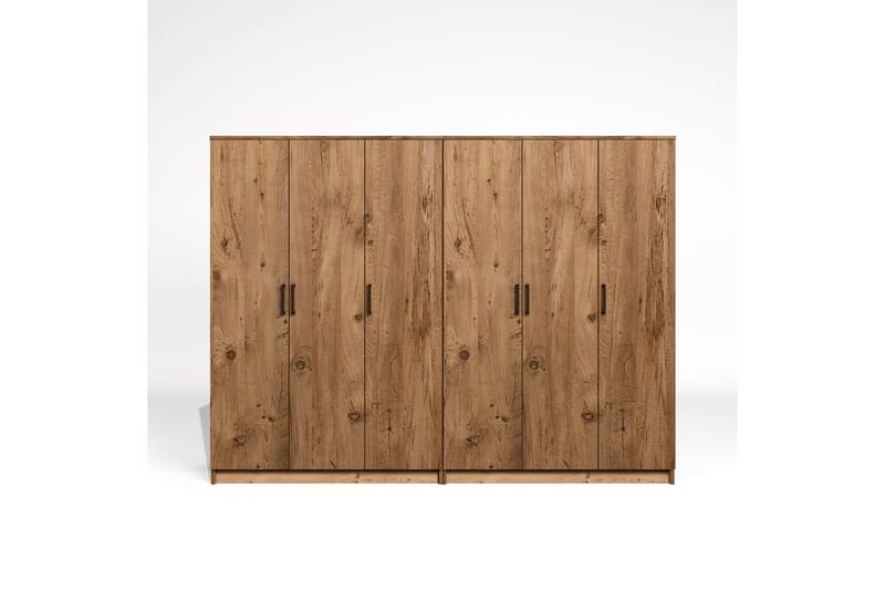 Olera Garderobeskap 240 cm i Lyst Tre - Brun - Oppbevaring - Klesoppbevaring - Garderober & garderobesystem