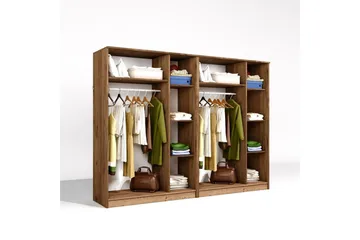 Olera Garderobeskap 240 cm i Lyst Tre - Brun - Oppbevaring - Klesoppbevaring - Garderober & garderobesystem