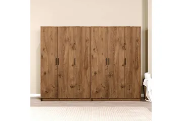 Olera Garderobeskap 240 cm i Lyst Tre - Brun - Oppbevaring - Klesoppbevaring - Garderober & garderobesystem