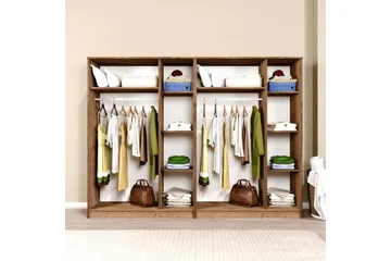 Olera Garderobeskap 240 cm i Lyst Tre - Brun - Oppbevaring - Klesoppbevaring - Garderober & garderobesystem