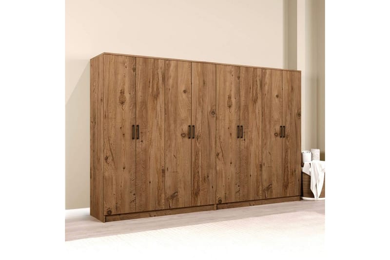 Olera Garderobeskap 280 cm i Lyst Tre - Brun - Oppbevaring - Klesoppbevaring - Garderober & garderobesystem