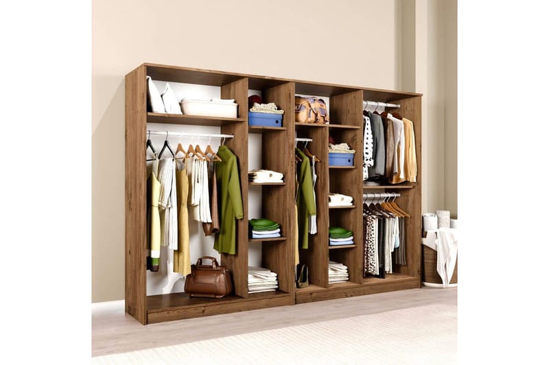 Olera Garderobeskap 280 cm i Lyst Tre - Brun - Oppbevaring - Klesoppbevaring - Garderober & garderobesystem