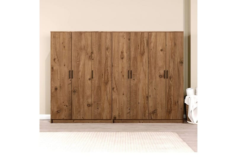 Olera Garderobeskap 280 cm i Lyst Tre - Brun - Oppbevaring - Klesoppbevaring - Garderober & garderobesystem