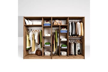 Olera Garderobeskap 280 cm i Lyst Tre - Brun - Oppbevaring - Klesoppbevaring - Garderober & garderobesystem