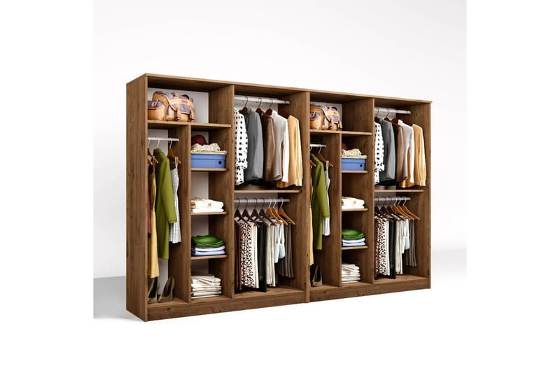Olera Garderobeskap 280 cm i Lyst Tre - Brun - Oppbevaring - Klesoppbevaring - Garderober & garderobesystem