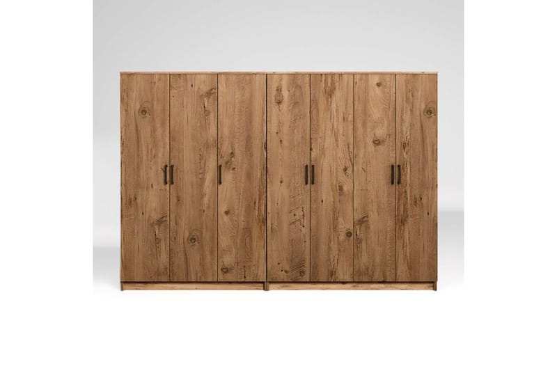 Olera Garderobeskap 280 cm i Lyst Tre - Brun - Oppbevaring - Klesoppbevaring - Garderober & garderobesystem