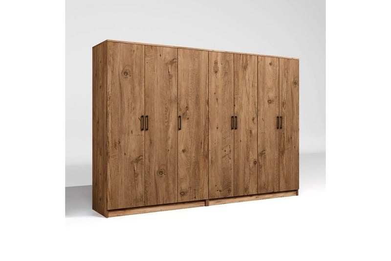 Olera Garderobeskap 280 cm i Lyst Tre - Brun - Oppbevaring - Klesoppbevaring - Garderober & garderobesystem