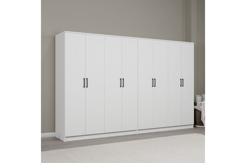 Olera Garderobeskap 280 cm i Malt Tre - Hvit - Oppbevaring - Klesoppbevaring - Garderober & garderobesystem