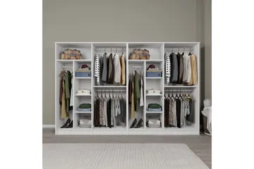 Olera Garderobeskap 280 cm i Malt Tre - Hvit - Oppbevaring - Klesoppbevaring - Garderober & garderobesystem