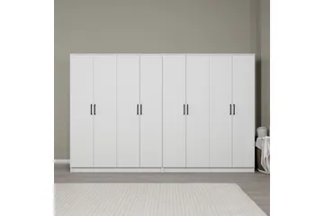 Olera Garderobeskap 280 cm i Malt Tre - Hvit - Oppbevaring - Klesoppbevaring - Garderober & garderobesystem