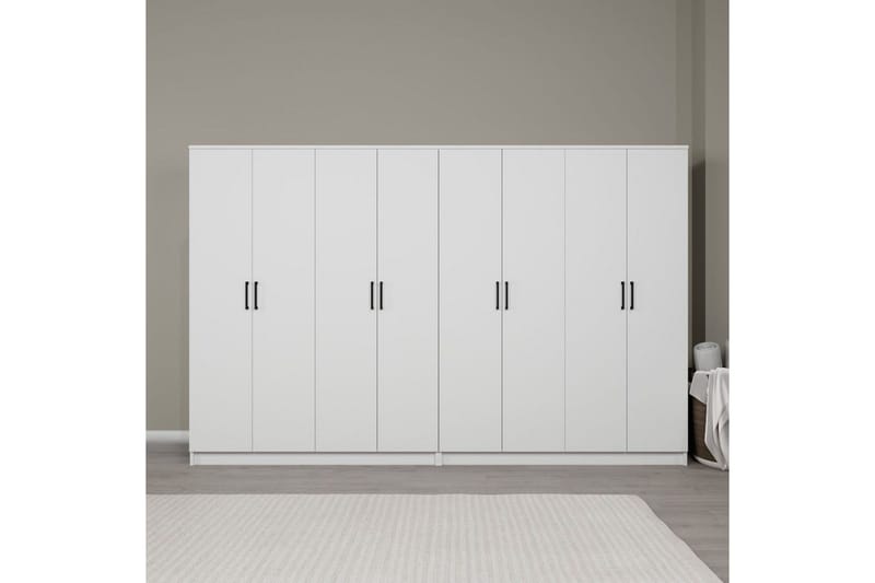 Olera Garderobeskap 280 cm i Malt Tre - Hvit - Oppbevaring - Klesoppbevaring - Garderober & garderobesystem