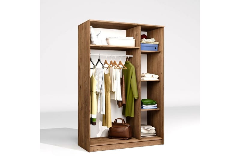 Olera Garderobesskåp 120x180 cm - Natur - Oppbevaring - Klesoppbevaring - Garderober & garderobesystem
