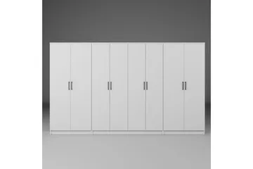 Olera Garderobesskåp 300x180 cm - Hvit - Oppbevaring - Klesoppbevaring - Garderober & garderobesystem - Garderobeskap & klesskap