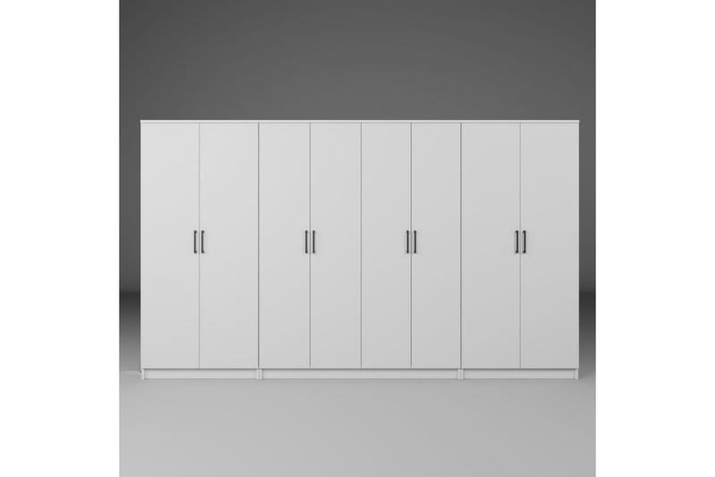 Olera Garderobesskåp 300x180 cm - Hvit - Oppbevaring - Klesoppbevaring - Garderober & garderobesystem - Garderobeskap & klesskap