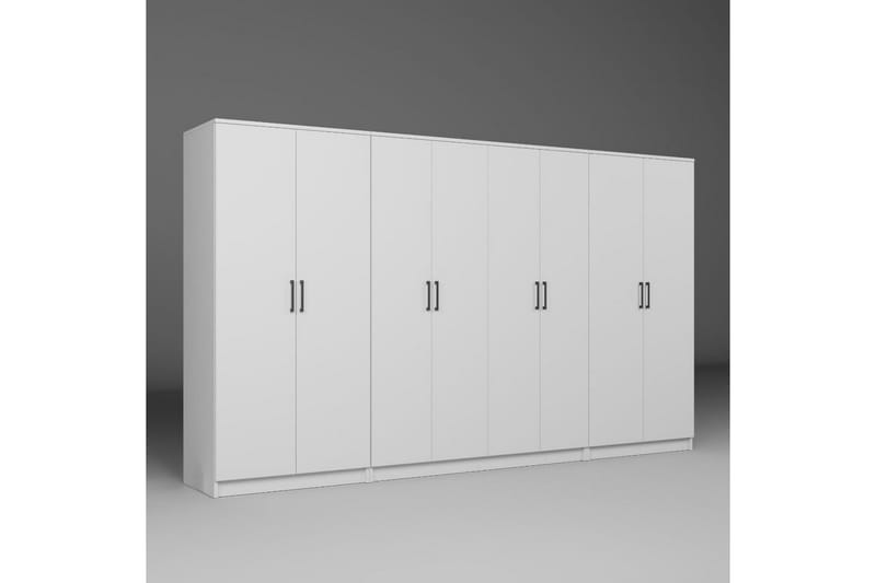 Olera Garderobesskåp 300x180 cm - Hvit - Oppbevaring - Klesoppbevaring - Garderober & garderobesystem - Garderobeskap & klesskap