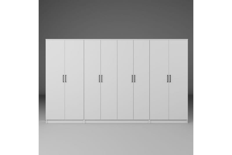 Olera Garderobesskåp 300x180 cm - Hvit - Oppbevaring - Klesoppbevaring - Garderober & garderobesystem - Garderobeskap & klesskap