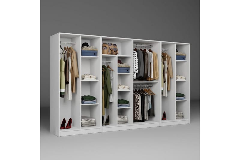Olera Garderobesskåp 300x180 cm - Hvit - Oppbevaring - Klesoppbevaring - Garderober & garderobesystem - Hjørnegarderobe