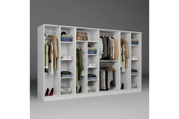 Olera Garderobesskåp 300x180 cm - Hvit - Oppbevaring - Klesoppbevaring - Garderober & garderobesystem - Garderobeskap & klesskap