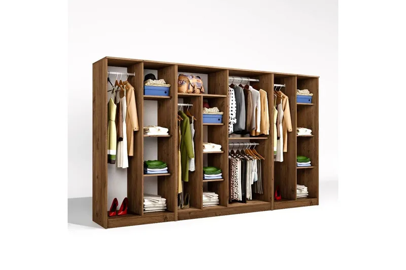 Olera Garderobesskåp 300x180 cm - Natur - Oppbevaring - Klesoppbevaring - Garderober & garderobesystem - Hjørnegarderobe