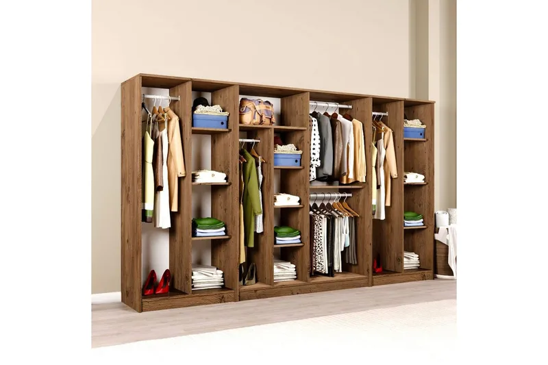 Olera Garderobesskåp 300x180 cm - Natur - Oppbevaring - Klesoppbevaring - Garderober & garderobesystem - Hjørnegarderobe