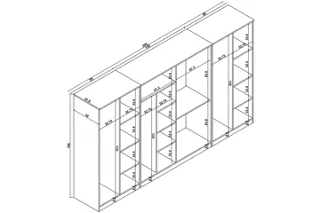 Olera Garderobesskåp 300x180 cm - Natur - Oppbevaring - Klesoppbevaring - Garderober & garderobesystem - Garderobeskap & klesskap