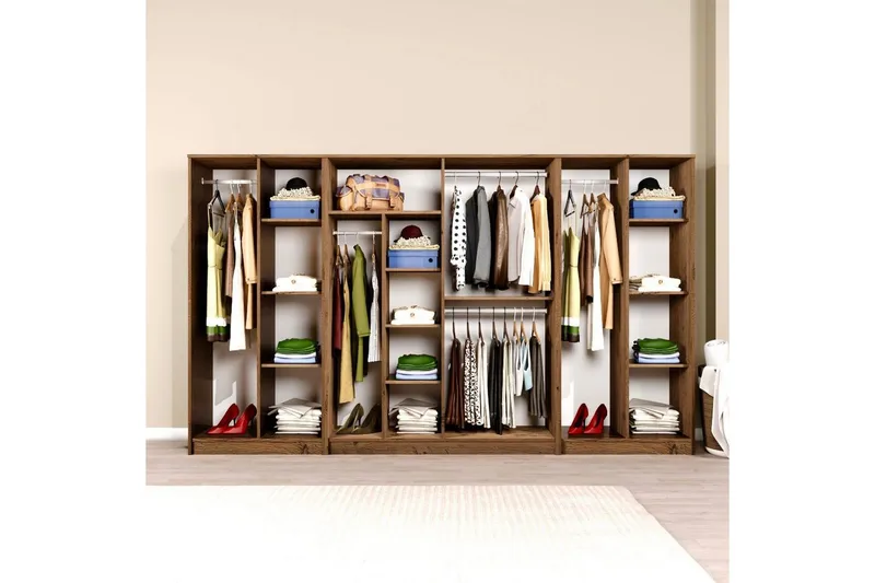 Olera Garderobesskåp 300x180 cm - Natur - Oppbevaring - Klesoppbevaring - Garderober & garderobesystem - Hjørnegarderobe