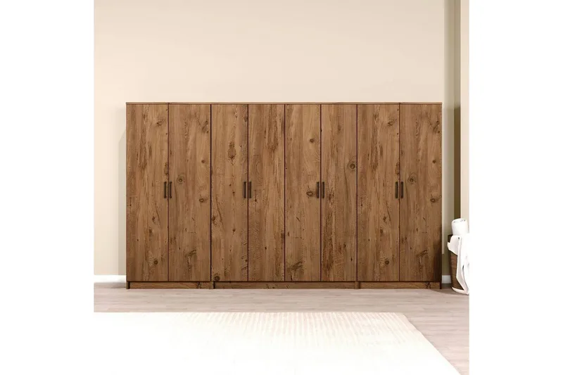 Olera Garderobesskåp 300x180 cm - Natur - Oppbevaring - Klesoppbevaring - Garderober & garderobesystem - Garderobeskap & klesskap