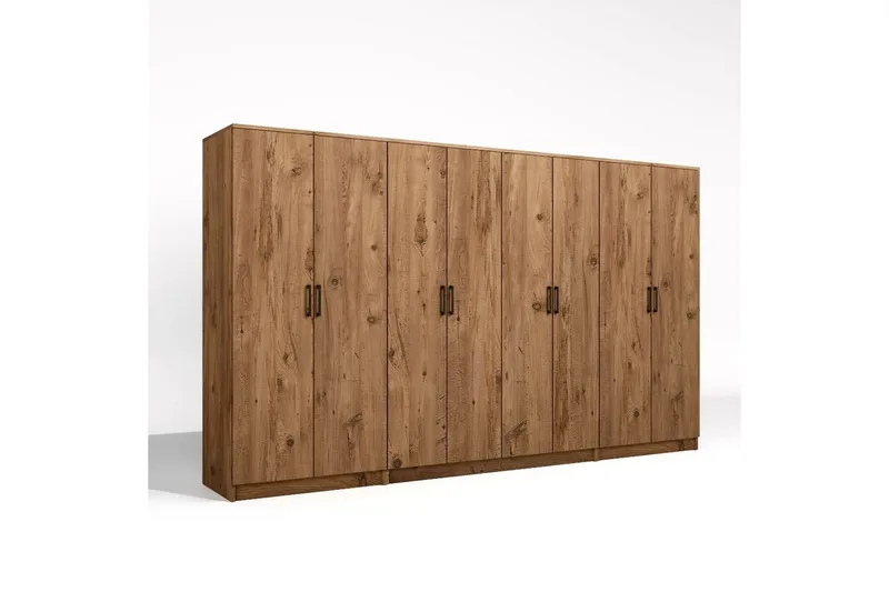 Olera Garderobesskåp 300x180 cm - Natur - Oppbevaring - Klesoppbevaring - Garderober & garderobesystem - Hjørnegarderobe