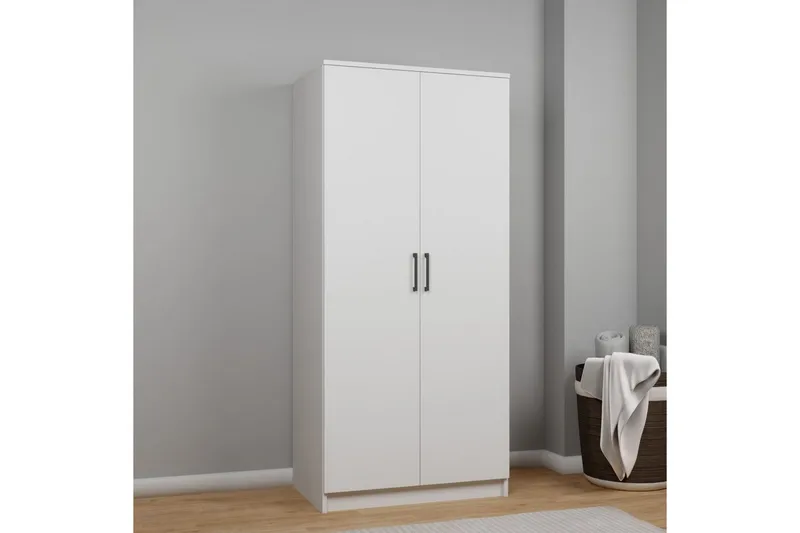 Olera Garderobesskåp 80x180 cm - Hvit - Oppbevaring - Klesoppbevaring - Garderober & garderobesystem - Garderobeskap & klesskap