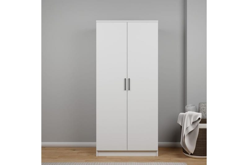 Olera Garderobesskåp 80x180 cm - Hvit - Oppbevaring - Klesoppbevaring - Garderober & garderobesystem - Hjørnegarderobe