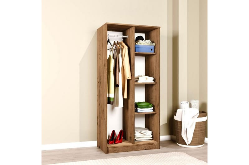 Olera Garderobesskåp 80x180 cm - Natur - Oppbevaring - Klesoppbevaring - Garderober & garderobesystem - Hjørnegarderobe