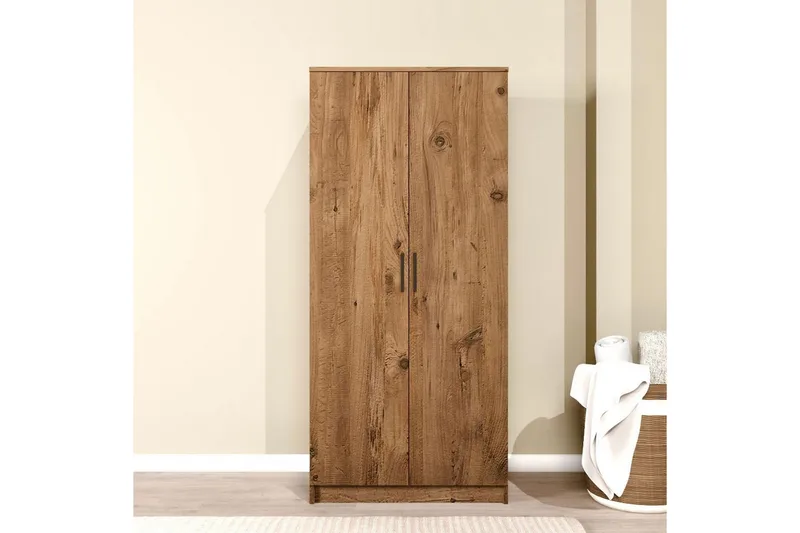 Olera Garderobesskåp 80x180 cm - Natur - Oppbevaring - Klesoppbevaring - Garderober & garderobesystem