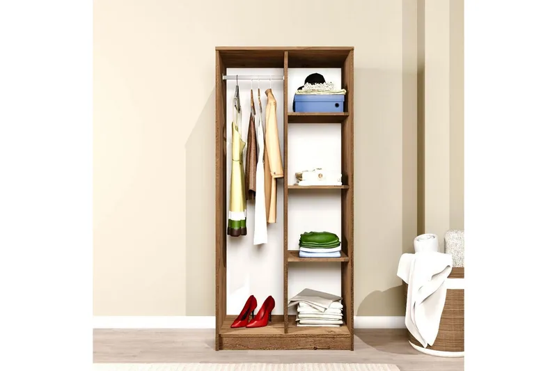 Olera Garderobesskåp 80x180 cm - Natur - Oppbevaring - Klesoppbevaring - Garderober & garderobesystem