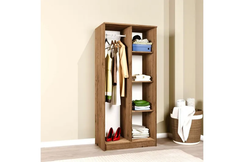 Olera Garderobesskåp 80x180 cm - Natur - Oppbevaring - Klesoppbevaring - Garderober & garderobesystem