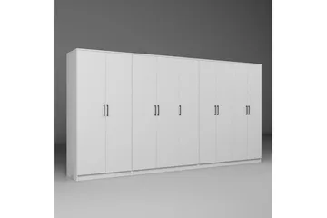 Olera Hjørnegarderobe 340x180 cm - Hvit - Oppbevaring - Klesoppbevaring - Garderober & garderobesystem - Garderobeskap & klesskap