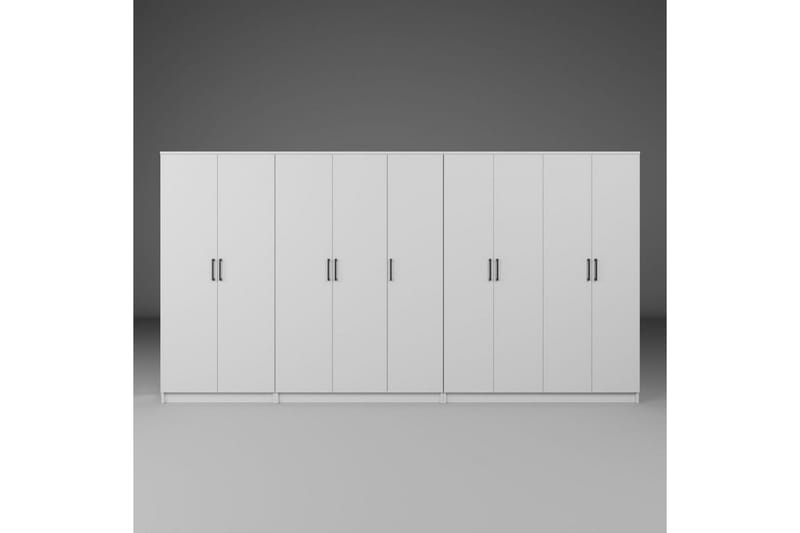 Olera Hjørnegarderobe 340x180 cm - Hvit - Oppbevaring - Klesoppbevaring - Garderober & garderobesystem - Hjørnegarderobe