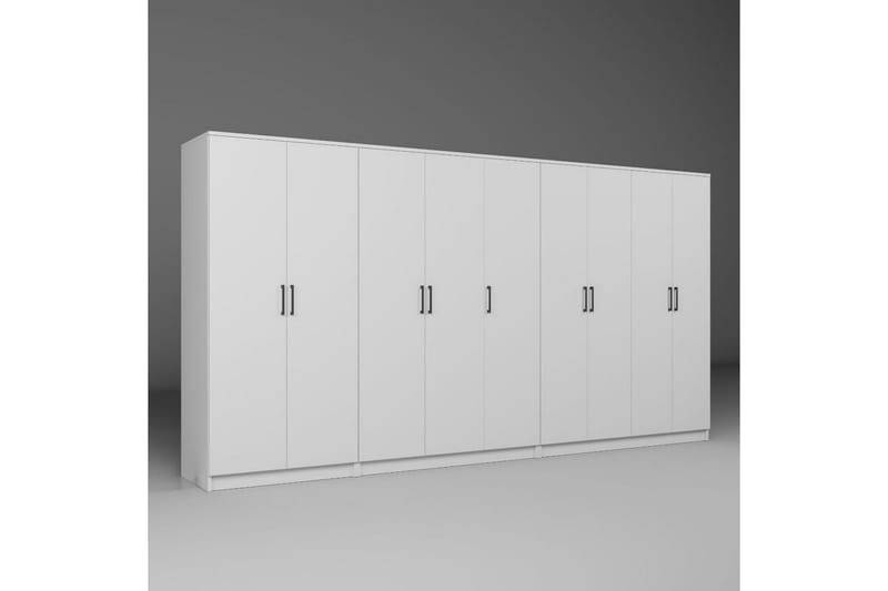 Olera Hjørnegarderobe 340x180 cm - Hvit - Oppbevaring - Klesoppbevaring - Garderober & garderobesystem - Hjørnegarderobe
