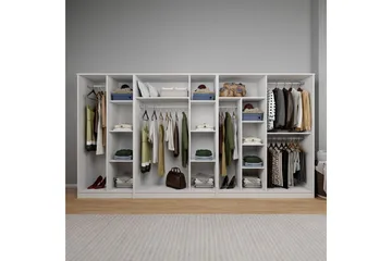 Olera Hjørnegarderobe 340x180 cm - Hvit - Oppbevaring - Klesoppbevaring - Garderober & garderobesystem - Garderobeskap & klesskap