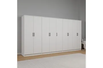Olera Hjørnegarderobe 340x180 cm - Hvit - Oppbevaring - Klesoppbevaring - Garderober & garderobesystem - Garderobeskap & klesskap