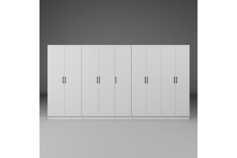 Olera Hjørnegarderobe 340x180 cm - Hvit - Oppbevaring - Klesoppbevaring - Garderober & garderobesystem - Garderobeskap & klesskap
