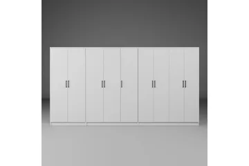 Olera Hjørnegarderobe 340x180 cm - Hvit - Oppbevaring - Klesoppbevaring - Garderober & garderobesystem - Garderobeskap & klesskap